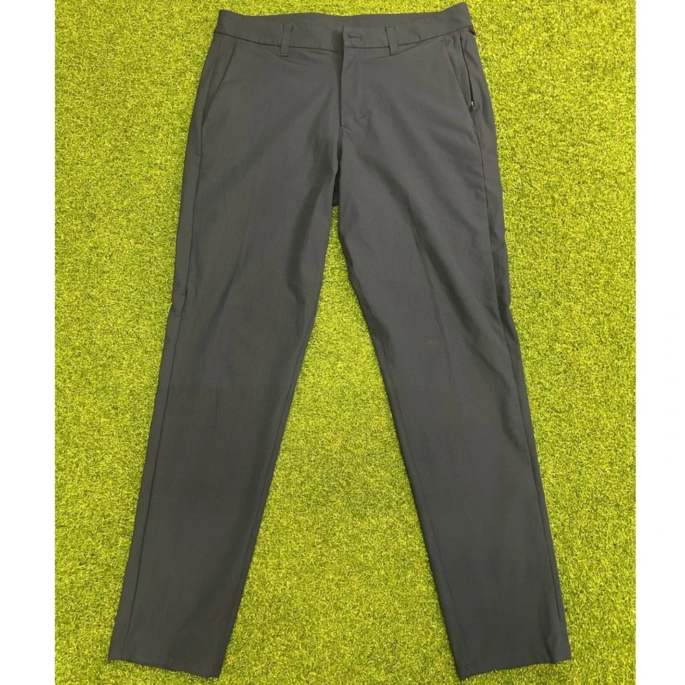 Lululemon Commission Pant Slim Warpstreme Navy Blue Chino Trousers Mens 34 x 30
